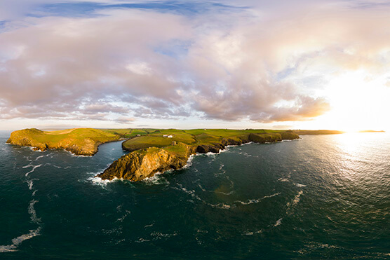 aerial view the coast for a brochure