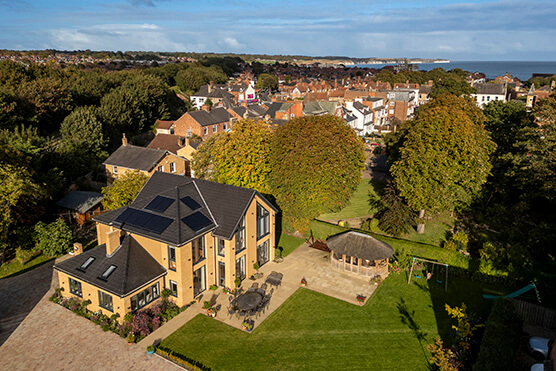 aerial view drone view of building exterior north yorkshire photo